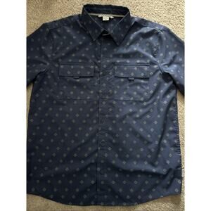 Voyager Men's Blue Short Sleeve Button-Up Shirt Small